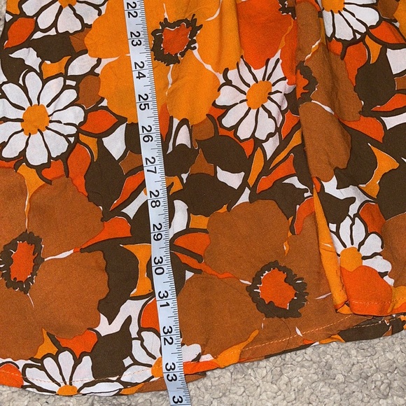 Faithfull The Brand Martine Mini Dress in Orange Isola Floral Boho Retro Size 6 - Picture 13 of 15